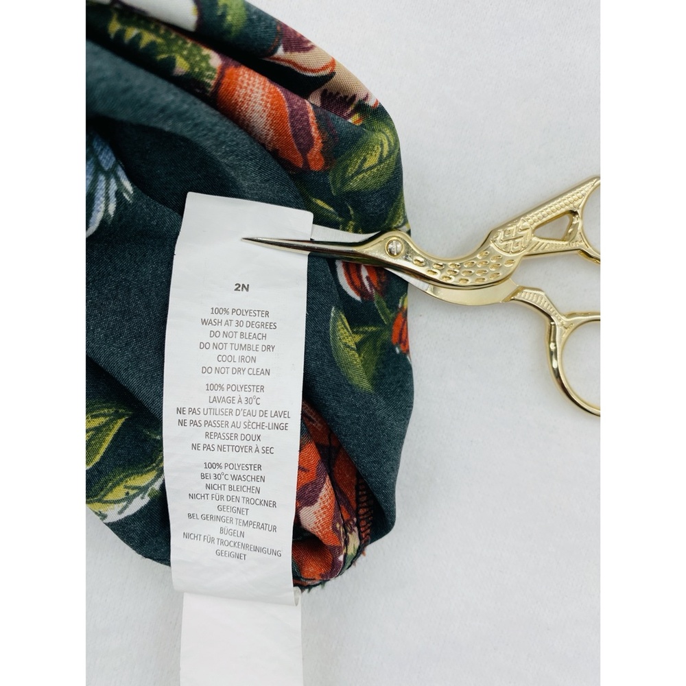 Boohoo Black Floral Kimono w/ Belt Long Sleeve - Picture 8 of 9